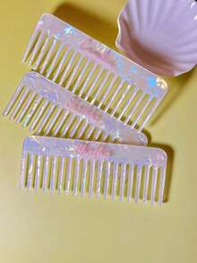1pc Personalized Elegant Ladies' Vintage Acetate Comb (With Custom Name Text), 3D Text Craftsmanship – This Unique Hair Accessory For Women Is An Excellent Gift For Her, Suitable For Birthdays And Ideal For Gifting To Bridesmaids, Brides, Mothers, Teachers, And Friends. It Also Makes A Great Christmas Gift. - Pink - View 5