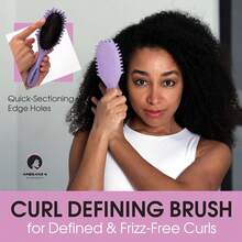 Curl Defining Brush Curly Hair – Vegan Boar Bristles, Teeth Shaping, Detangling & Frizz-, Shiny Curls (Purple, Round),Hair Tools,Hair Items,Travel Essential,Travel,Barber,Hairstylist,Barber Accessories,Valentine's Day,Hair Supplies,Hair Stylist,Barbershop,Salon,Vacation Essentials,Hair Products,Barbershop,Valentine's Gift,Travel Essentials For Women,Hair Stylist Tools - (Round) - View 4