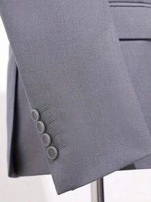 Men's Suits, Men's Business Casual Style, Including Solid-Color Suit Jackets And Trousers. Elegant Men's Suits, Suitable For Work Commuting, Casual Occasions, Weddings, Dances, And Business Venues. - Xám - Xem 7