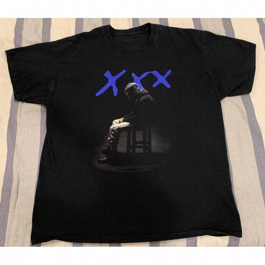 Camiseta gráfica talla XL rapero rap azul negro - Negro - Ver 1