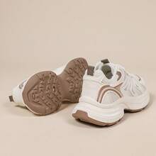 Women's New Thick Sole Sneakers, Lightweight Casual Shoes, Small White Shoes, Tennis Shoes, Versatile Running Shoes, Cute & Fashionable Lightweight Chunky Sneakers - Khaki - View 7