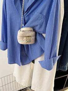 Plus Size Striped Loose Fit Elegant & Versatile Blouse