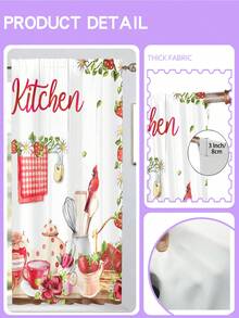 2 Peças Cortinas Blackout de Decoração de Cozinha de 110g, Cortinas com Tema de Haste, Bloqueando a Luz Solar e o Brilho, Deixando o Ambiente Mais Escuro, Reduzindo os Raios UV e o Calor e Protegendo a Privacidade, Adequado para Sala de Estar, Quarto, Quarto de Crianças, Quarto, Jardim de Infância, Uso em Quartos de Crianças e Jovens, Adequado para Cozinha, Quarto, Banheiro, Toalete e Outros Cenários