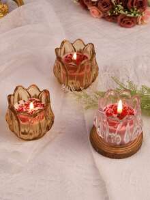 Halloween, Christmas, Exquisite Glass Tulip Scented Candles, Tulip Candle Glass, Suitable For Wedding Venues, Wedding Gifts, Halloween Holiday Venues, Restaurants, Living Rooms, Yoga Studios, Meditation, Birthday Candles, Mother's Day Gifts, Valentine's Day Gifts, Birthday Gifts, Adult Gifts, Wedding Candles, Home Decoration, Room Decoration, Fragrance Enhancement And Deodorization. Souvenir Gift