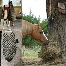 1 件/2 件 120 厘米干草袋、慢速喂食袋、耐用且易于使用的网状设计马喂食器、干草网、慢速喂食网、网袋、干草袋、长干草网、马慢速喂食网、稳定用品，适用于农场和牧场马、驴、牛和羊 - 彩色 - 查看 4