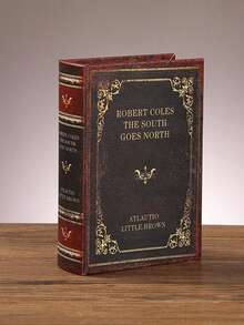 木制 PU 皮革复古书形收纳盒 - 经典英文书籍封面印花设计，金色浮雕书脊，隐藏式秘密隔层整理器，珠宝和纪念品纪念品盒，装饰性桌面和书架装饰品，纹理饰面，复古家居装饰礼物，适合书籍爱好者和收藏家，适合圣诞节、万圣节、生日、婚礼和节日派对礼物 - 彩色 - 查看 5