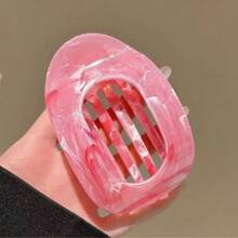 1pc Flat Round Hair Clip, Suitable For Bun Hairstyle, Hair Claw Design, Elegant Hair Accessory For Women, Floral Pattern, Random Design, Claw Clips, Hair Claws, Clips For Hair, Hair Slide, Hair Barrettes