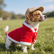 Lindo disfraz de perro, disfraz navideño, ropa para gato, disfraz para cachorro, sudaderas cálidas, ropa para cachorros - Rojo - Ver 4
