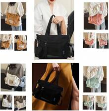 Tote Bag Mujer,Bolsas para mujer con cierre, Bolso de lona multibolsillos con cremallera,bolsa de mujer de gran capacidad adecuada para viajes compras trabajo - Negro - Ver 6
