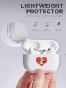 1 件定制图像耳机保护壳，个性化人物、卡通、游戏人物，TPU 软耳机盒，可定制文字、字体、颜色，DIY 周年纪念礼物，兼容 Apple 耳机 1/2/3/4/Pro/Pro2 - 紅色 - 查看 5