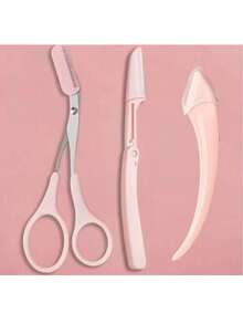 Unisex Eyebrow Scissors & Comb Set, Eyebrow Grooming Tool, Perfect For Eyebrow Trimming, Length Control, Home Beauty Tool, Includes Mini Comb Tweezers, Facial Hair Removal, Haircut Scissors, Hairdressing Supplies