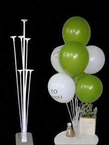 مجموعتان من حامل ديكور طاولة البالونات بطول 70 سم وب- 7 رؤوس، يمكن لصقه، مناسب لديكور الزفاف والطاولة والتخرج والمناسبات والأعياد (البالونات غير مشمولة)