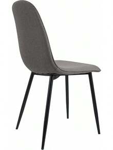 CLP Maryam Padded Dining Chair, Kitchen Chair With Backrest And Black Metal Frame, Supports Up To 150 Kg, Color: Purple, Material: Velvet - Gris clair - Xem 7