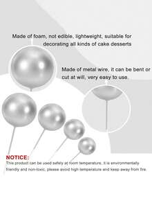 各种尺寸的金色泡沫球，适用于蛋糕装饰、纸杯蛋糕装饰、DIY蛋糕装饰、礼品，适合生日、周年纪念、派对烘焙装饰。 - 彩色 - 查看 4