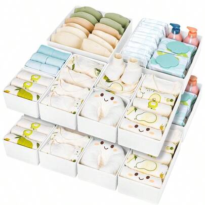 Składane organizery dla dzieci i do sypialni, organizery do szuflad na ubrania, przegródki do szafy i pokoju dziecięcego na bieliznę, skarpetki, śliniaki itp.