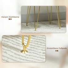 Sitzhocker, Polsterhocker in Kleeblattform, Stoffbezug, Stahlbeine, Cremeweiß