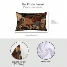 1 Vỏ gối trang trí họa tiết cáo và nhím họa tiết hoa Morris cổ điển, chất liệu nhung đào mềm mại in một mặt, vỏ gối 30*50cm/40*60cm dùng để trang trí phòng, ghế sofa vải hiện đại, trang trí tiệc, quà tặng - Nhiều màu - Xem 12