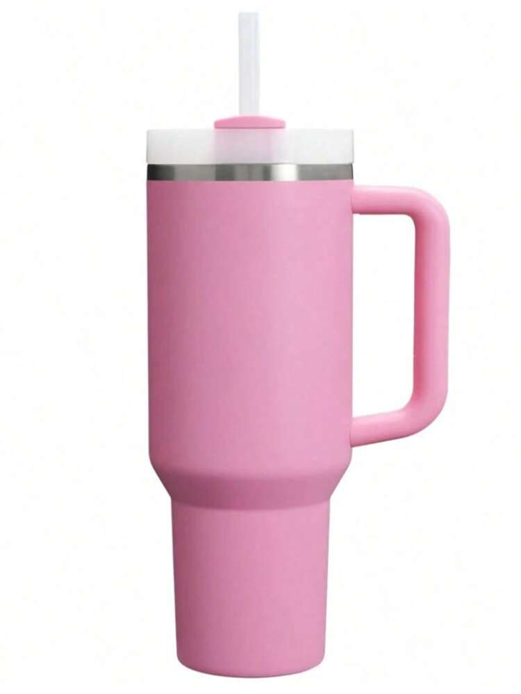 1pc,40 Oz H2.0 Cup, 40oz Cup Stainless Steel Vacuum Insulated Tumbler With Lid And Straw For Water, Iced Tea Or Coffee, Smoothie And More, 40oz Reusable Double Walled Vacuum Insulated Stainless Steel Water Bottle With Handle For Outdoor Activities, Camping - Plum Red - View 7