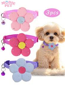 1pc Or 3pcs Set Cute Shiny Bow Bell Pet Collar For Daily Use - For Cats And Dogs - Multicolor - View 12