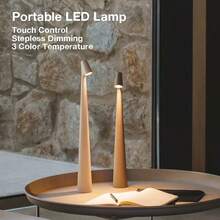 1pc/2pcs Wireless Rechargeable LED Elegant Desk Lamp, 3-Level Adjustable Brightness, Non-Slip Base, Suitable For Dining Room, Living Room, Study Or Bedroom Home Decor - Multicolor - View 6