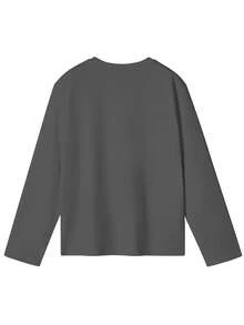 3件装青少年男童“意大利脑残粉”图案印花圆领短袖T恤，夏季上衣 - 深灰色 - 查看 6