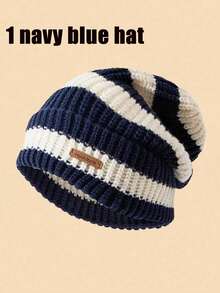 4/1 Piece Of Loose Large-Head Woolen Hat, Windproof And Warm All-Match Knitted Hat, Pile Hat, Cold-Proof Earmuffs, And Knitted Touch-Screen Gloves. Autumn Decor Valentines Gift - Multicolor - View 5