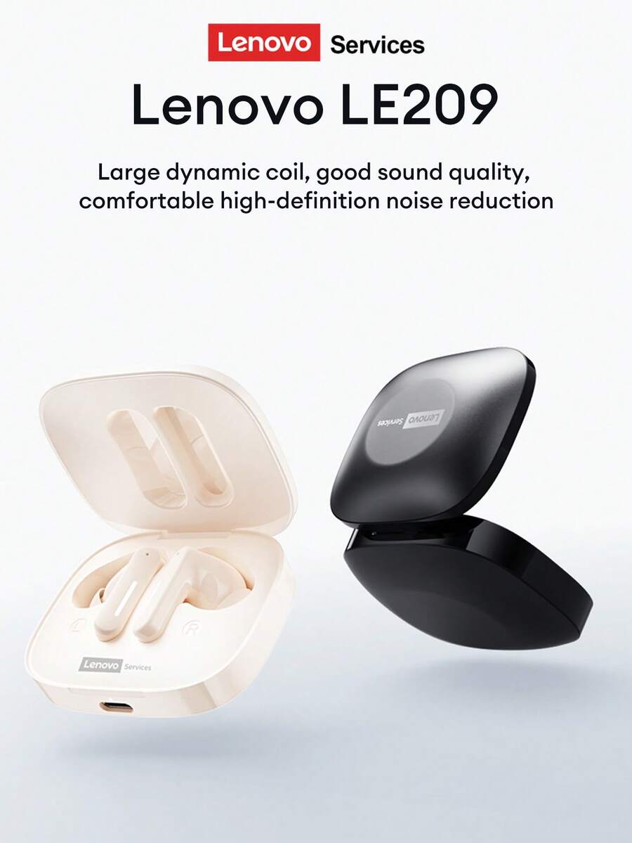 Lenovo LE209 Bluetooth Earphones, Half In-Ear Bluetooth 6.0 Stereo Surround Sound, High-Quality Music & Gaming, Long Battery Life, Clear Calling Microphone, Comfortable Silicone Wireless Earbuds, Compatible With Smartphones & Computers - Nhiều màu - Xem 1