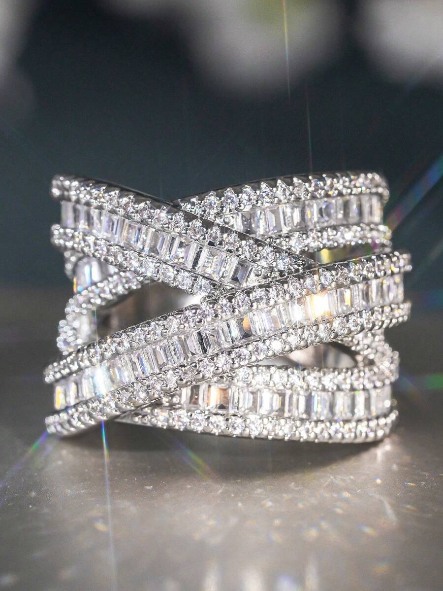 1 PC Charm Cubic Zirconia Ring For Women For Wedding Valentine's Day Gift Jewelry - 1# - View 1