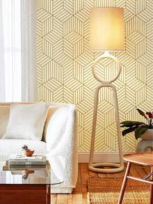 1 rouleau de papier peint adhésif or et beige, papier contact géométrique à rayures hexagonales, papier peint amovible et auto-adhésif, papier vinyle imperméable pour armoires, étagères, tiroirs, rénovation de chambre, stickers muraux, décoration murale, décoration d'intérieur