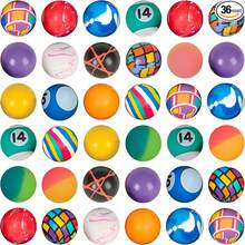 散装弹力球 - 1/5/10/15/20/30/40/50/60/80/100 个装（1 英寸/27 毫米）高弹性混合彩色小橡胶弹力球，儿童派对礼品、儿童游戏奖品、宝箱奖励、礼品袋和自动售货机 - 札染色 - 查看 3