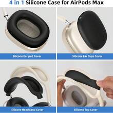 3pcs Apple Max Headphone Protective Case, Black - Black - View 6