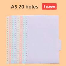 8pcs/Set Loose Leaf Divider Pages, Colored Separation Sheets For Notebooks, Diaries, Planners - Pink, Purple, Green, Blue - Learning Supplies, Back To School, Office Stationery, Birthday, Thanksgiving Gifts, School Prizes And Rewards