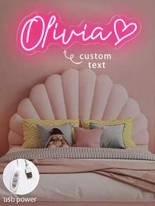 Decoración de habitación con luz de neón personalizada, letrero de neón de Navidad personalizado para decoración del hogar, letrero de luz de neón con nombre, decoración de pared, regalo personalizado para el Día de San Valentín, cumpleaños, fiesta, luz de noche LED para decoración del hogar - Letrero de neón USB - Ver 5