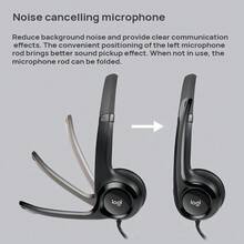Logitech H390 頭戴式有線耳機 清晰通話 便利線控 舒適襯墊 立體聲音效 降噪麥克風 旋轉麥克風桿 USB-C介面 黑色 - 黑色 Type-c接口 - 查看 7