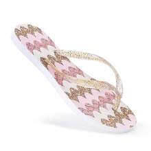 Women's Customized Flip-Flop Sandal With Original Print - Glitter - View 3