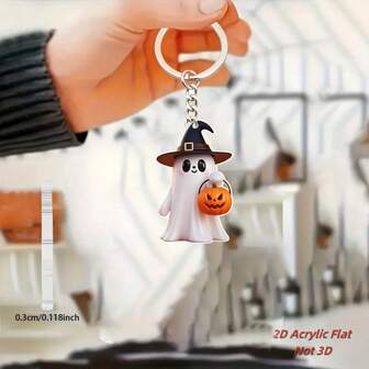 1 件 2D 亚克力扁平钥匙扣 - 可爱卡通设计、节日礼物、家居装饰 | 钥匙扣吊坠、背包装饰