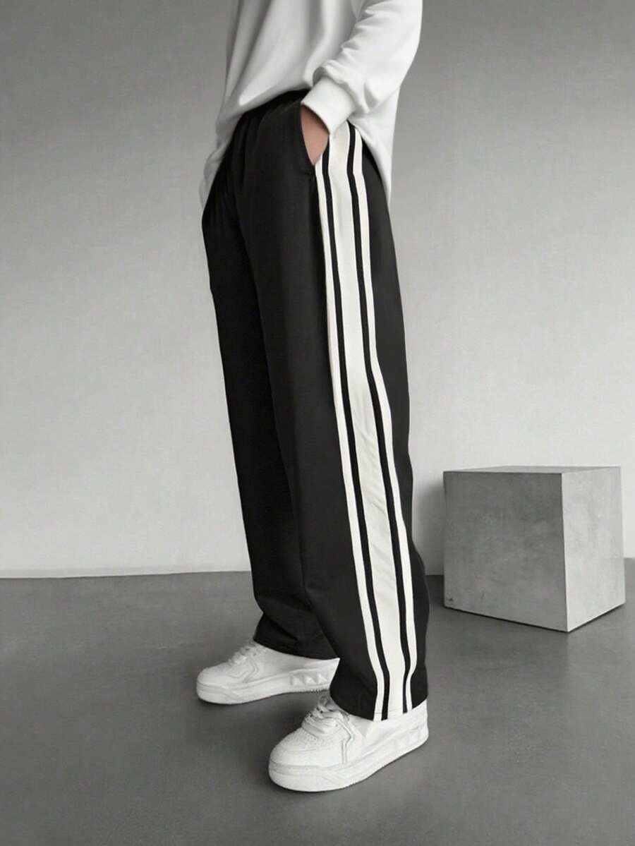 1pc Men's Casual Loose Fit Pants, Suitable For Daily Commute, Sports Training, Running, Outdoor, Hiking, Fitness, Jogging, Relaxed Streetwear Style, Straight Leg, Spring/Autumn, Fall