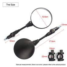 Espejo retrovisor de motocicleta - Diseño ajustable y plegable de 360°, Espejo redondo retrovisor lateral de para motocicletas, Espejos de bicicleta