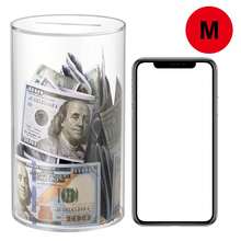 Clear Piggy Bank, Acrylic Piggy Bank For Adults Must Break To Open, Unopenable Money Saving Box For Boys Girls Women Men Birthday Gift - 透明圓柱體 - 查看 14