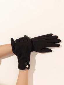 1 Pair Women's Autumn/Winter Touchscreen Thermal Lined Gloves, Fashion Outdoor Sports Cycling Driving Gloves