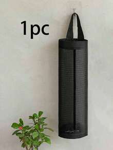 1/3 piezas Soporte de pared para bolsas de basura de cocina, organizador de almacenamiento, dispensador de bolsas de plástico, caja de almacenamiento, bolsa de almacenamiento montada en la pared con ganchos, accesorios de almacenamiento de cocina - Negro - Ver 12