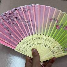 1pc Chinese Style Summer Portable Tassel Fan, Folding Fan, Ancient Style Hanfu For Men, Children Dance Small Bamboo Fan