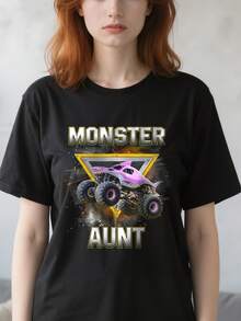 Monster-Truck-Aunt-Monster-Truck-Are-My-Jam-Truck-Lovers-T-Shirt - màu đen - Xem 3