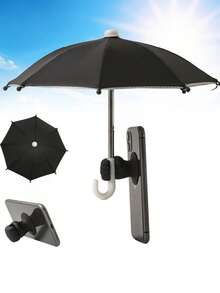 1/2/5pcs Phone Umbrella For Sun, Phone Clamp Umbrella, Outdoor Waterproof Sunshade Umbrella With Phone Holder, Anti-UV Mini Umbrella For Light Rain, Universal Phone Sun Visor, Mini Pink Umbrella, Mobile Phone Stand Umbrella, Outdoor Anti-Glare Phone Sun Shade, Travel Essentials, Workout, School Supplies, Holiday, Camping, Vacation Accessories - Multicolor - View 12