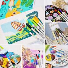 84 Farben Acrylfarben Stifte Pinsel Marker Stifte für Künstler Felsen Malerei, Glas, Keramik Stoff DIY Karten Herstellung Kunstbedarf Schreibwaren - Verschiedenfarbig - Übersicht 8