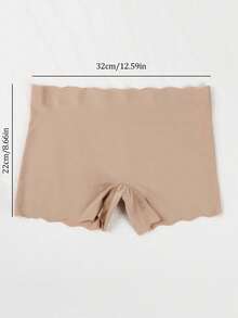 女士无缝三角裤，柔软透气冰丝短裤，舒适内裤 - 杏色 - 查看 9