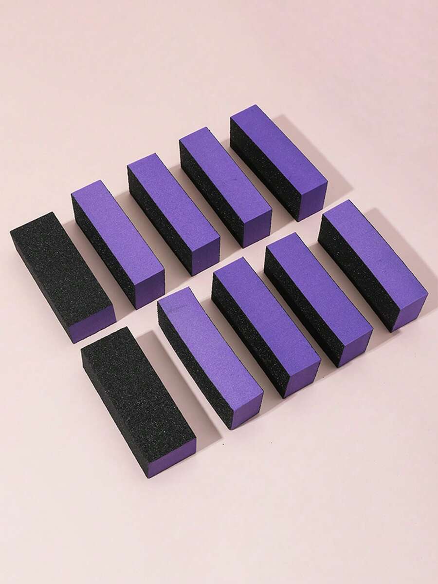 JEARLYU 1 pièce/3 pièces/10 pièces/20 pièces Bloc de polissage pour ongles, grains moyen/fin 100/180 pour finition des ongles en acrylique et vernis gel, kit de polissage professionnel 3 voies pour manucure et pédicure