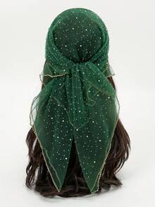 1pc Rhinestone Bandana Scarf, Stylish Headscarf, Shiny Headwrap For Dress - Multicolor - View 5