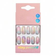 Pastel Dreams 30-Nail Almond Set – Stay Press'd 5-Second Press-On Mani, Soft Gradient Hues, Chip-Proof Shine