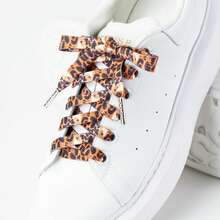 1 Paar 8mm flache Leoparden-Muster + metallische Spitze bunte vielseitige Schnürsenkel